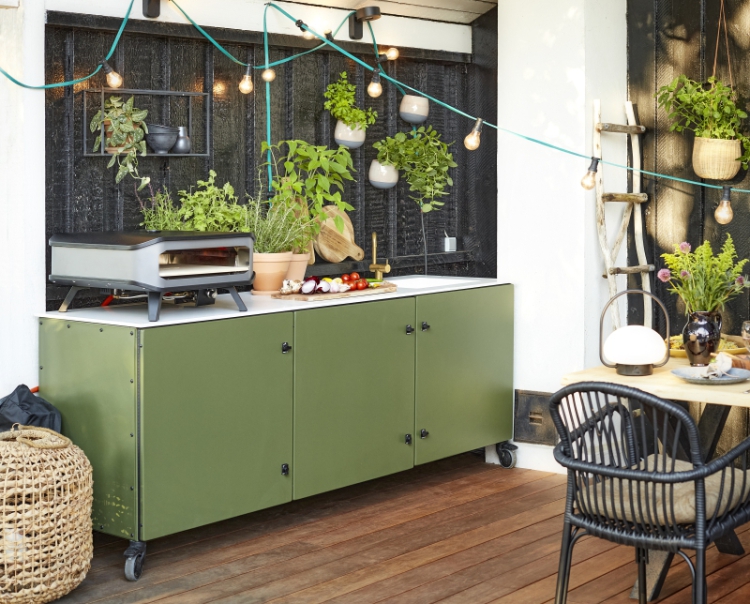 Cozze Pizza oven 17 inch (42 cm) op gas met thermometer en Pizzasteen